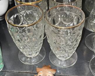 Gold Trimmed Crystal Glasses
