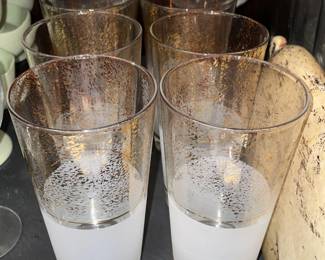 Vintage Gold Splatter Barware
