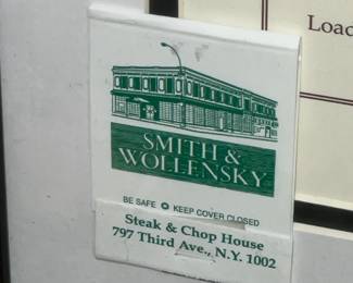 ORIGINAL Smith & Wollensky Menu & Matchbook Cover Framed Display