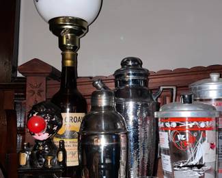 Vintage Barware Lamps W/ Cocktail Shakers