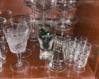 Assorted Clear Glassware