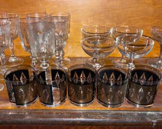 Vintage Black & Gold Barware