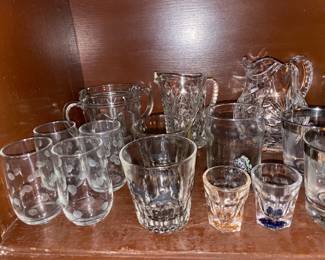 Assorted Clear Glassware