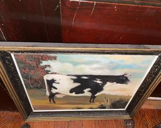 Framed Cow Artwork