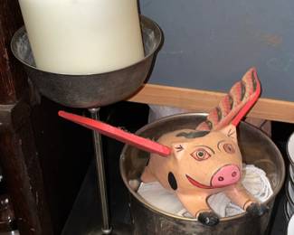 Flying Pig Carved Figure