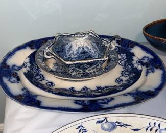 Blue & White Serving Platters (Wedgwood, Etc.)