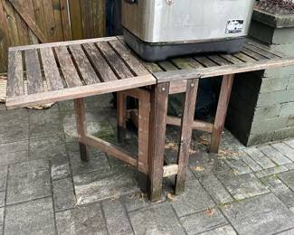 Wooden Table W/ Fold Out Sides