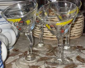 Vintage Tipsy Martini Glasses