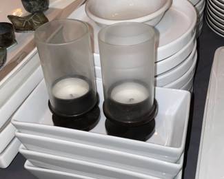 Assorted White China Plates