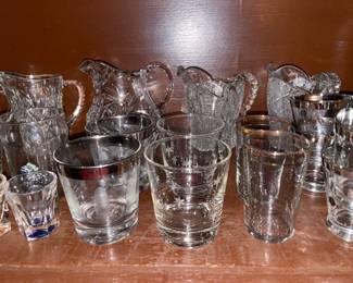 Assorted Clear Glassware