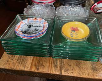 Square Glass Salad Plates