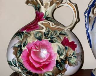 European Handled Floral Vase