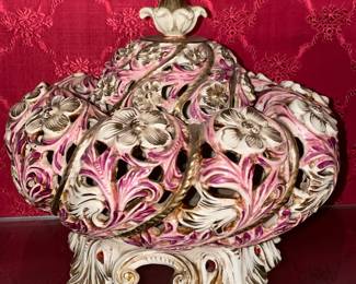 Porcelain Trinket Box W/ Lid (Italy)