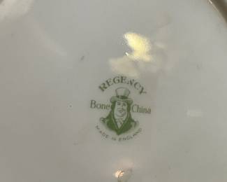 Decorative Porcelain Plate W/ Brass Holder By "Regency Bone China"