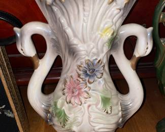 Swan Double Handled Ceramic Vase