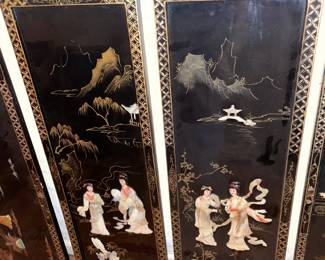 Asian Wall Panels W/ Hardstone Accents