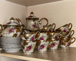 Gold Trimmed Tea Service Set