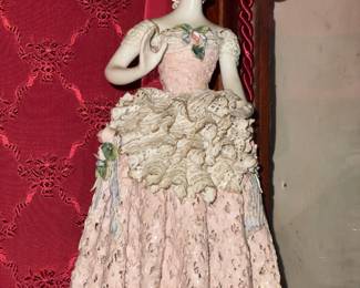 Vintage Porcelain Figurine W/ Lace Accents
