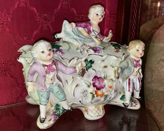 Porcelain Figural Trinket Box