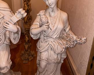 MASSIVE Asian White Painted Figures