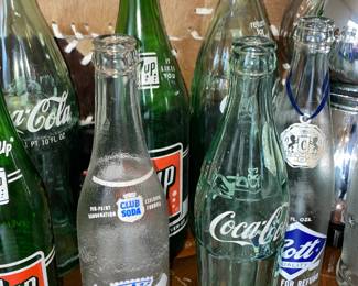 Assorted Vintage Bottles (Coca-Cola, 7up, Etc.)