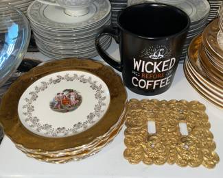 Gold Trimmed China Plates