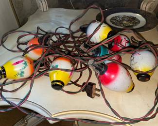 Vintage Glass Bulb Asian Lantern Light Set