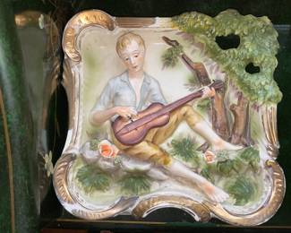 Porcelain Figural Decorative Wall Plaques (Set Of 2)