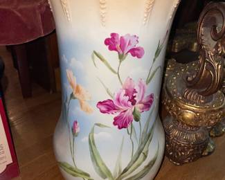 MASSIVE European Floral Painted Umbrella Holder