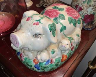 Large Pig Figural Statue