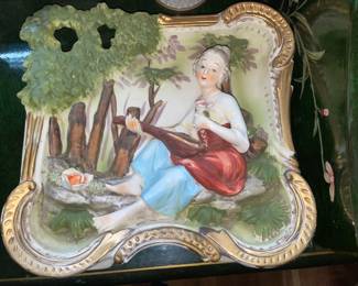Porcelain Figural Decorative Wall Plaques (Set Of 2)