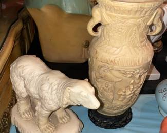 Asian Vase & Polar Bear Figurine