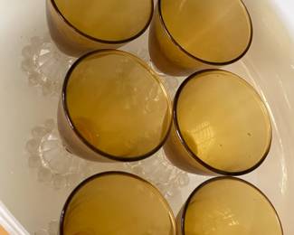 Bubble Foot Amber Glasses