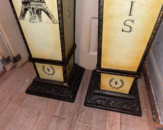 Set Of 2 Paris/Eifel Tower Column Pedestals