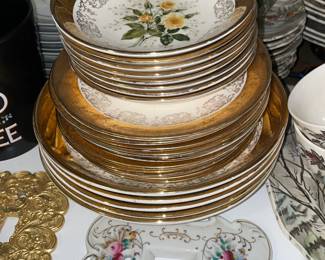 Gold Trimmed China Set