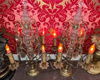 Flickering Crystal Pendant Candelabras