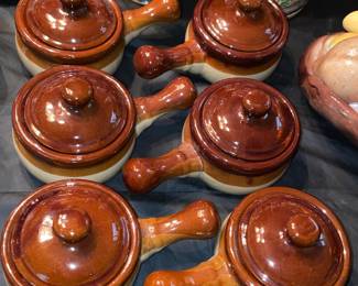 Handled Bean Pots W/ Lids