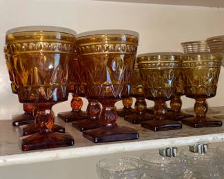 Amber Color Stemware