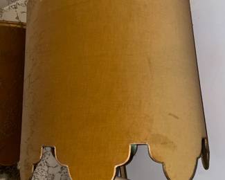 MASSIVE Figural Woman W/ 2 Children Chalkware Lamp W/ Vintage Shade