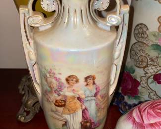 Double Handled Porcelain Vase By "Victoria"