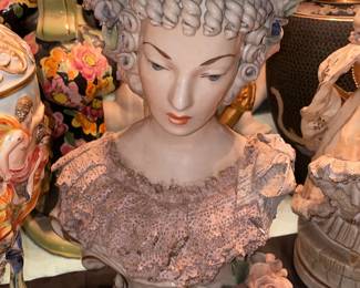 Porcelain Figurine Bust W/ Lace Trim