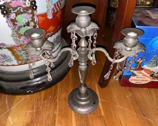 Silver Toned Candlestick Holder