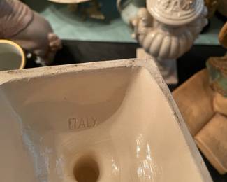 Pair Of Handled Urns W/ Lids (Italy)