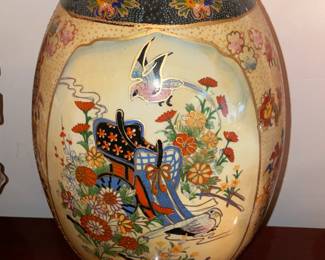 Oversized Asian "Satsuma" Hand Painted Egg
