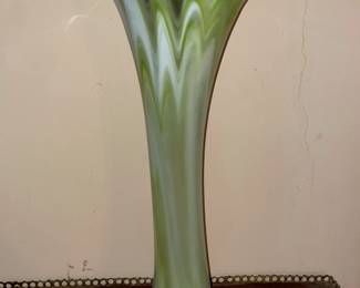 MASSIVE Green Art Glass Vase