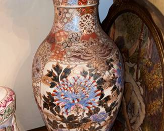 Large Asian Floral Vase