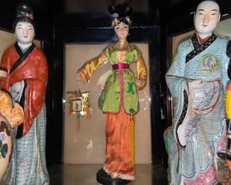Asian Doll & Ceramic Figurines