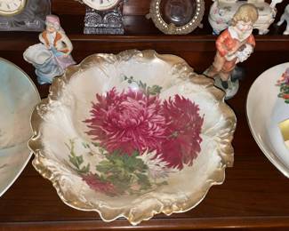 Gold Trimmed Decorative Floral Bowl By "PS - Germany"