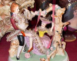 Porcelain Figurine W/ Lace Accents