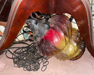 Vintage "Amberina" Hanging Pendant Light W/ Chain